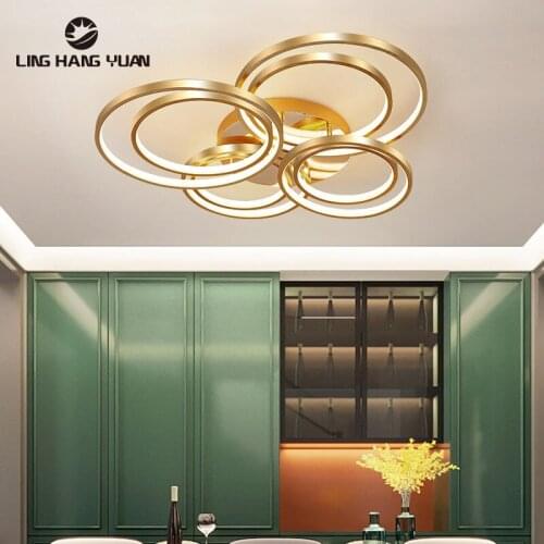 Gold Lamp Led Ceiling Light For Living room Bedroom Dining room Modern Home Chandelier Ceiling Lamp Fixtures Luminaire 110V 220V