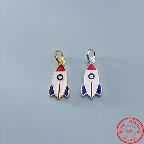 UQBing Silver Color Colorful Enamel Rocket Dangle Charms Fit Charm Bracelet Necklaces