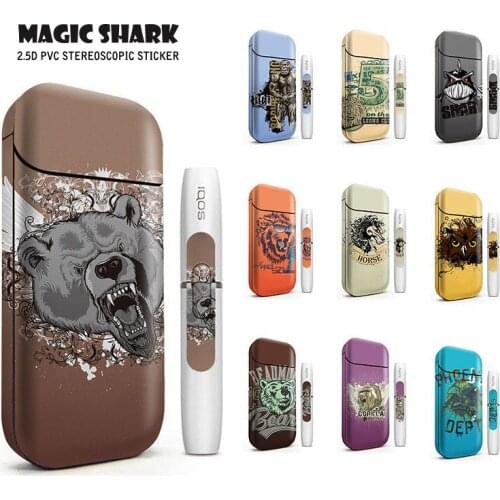 Magic Shark Lion Bear Horse Owl Leon Cool Animal Club Case E Cigarette Cover Sticker Film for IQOS 2.4 Plus 2.4p 2.4