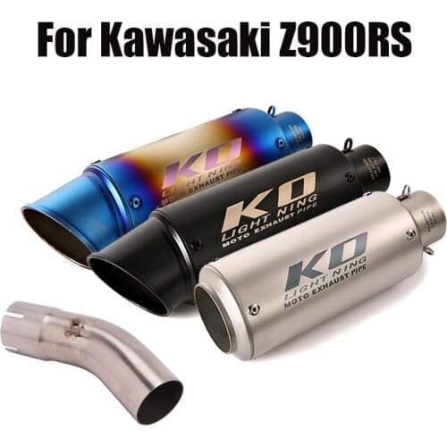 For Kawasai Z900RS Exhaust Middle Mid Pipe Escape Connect Link Tube Slip On Stainless Steel Muffler Tips 51mm Motorcycle