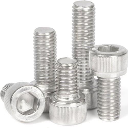 10pcs M4 DIN912 304 Stainless Steel Hexagon Socket Head Cap Screws Inner Hex Socket Bicycle Bolt Metric Thread Allen
