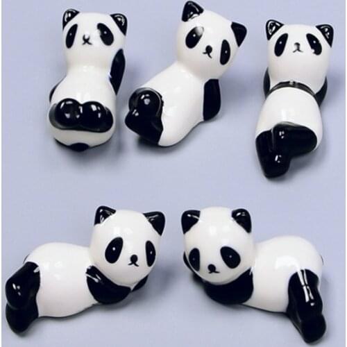 1000pcs/lot Ceramic Panda Chopsticks Stand Holder Spoon Fork Knife Rest Rack Restaurant Table Desk Decor