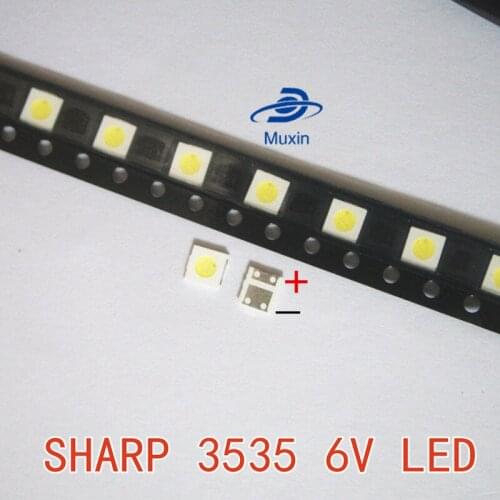 10000pcs/LOT SHARP LED backlight LCD TV 3535 3537 LED SMD Lamp bead bead 1.2W 6V 3535 Cold white