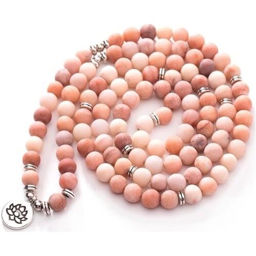 Pink 108 beads 8mm elastic adjustable Lotus life tree Buddha OM eye Chakra Reiki agate Onyx Yoga Bracelet necklace ury4s