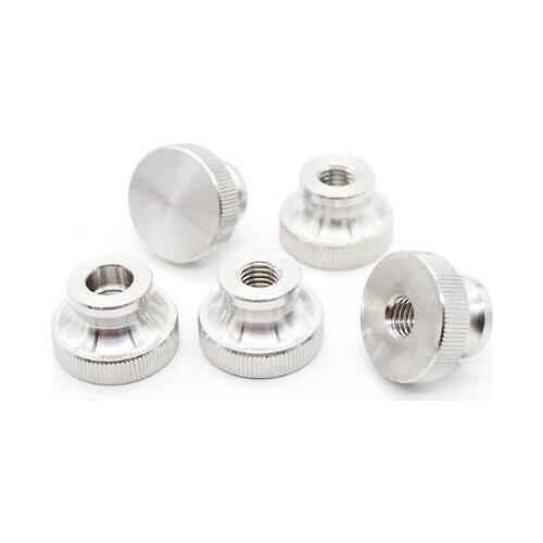 2pcs M3 M4 M5 M6 M8 M10 M12 thumb nuts high head step grain knurled through/blind hole female screw stainless steel