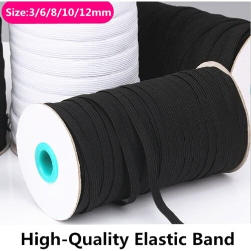 3/6/8/10/12mm 5yards/Lot High-Elastic Sewing Elastic Ribbon Elastic Spandex Band Trim Sewing Fabric DIY Garment Accessories