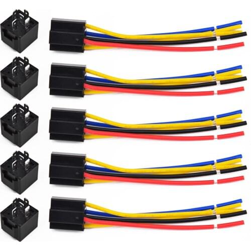 5X 12V 12 Volt DC 40A AMP Relay & Socket SPDT 5Pin 5 Wire For Car Auto Truck Pro