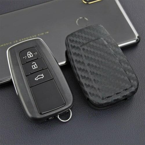 Car Carbon Fiber Key Case Keys Accessories Keyboard Cover Car-Styling For Toyota Camry CHR Avaloncar Key Shells Car Accessories