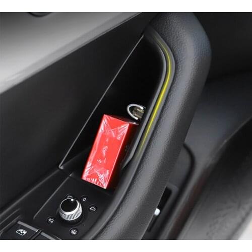 Car Styling Door Armrest Box Storage Frame Cover For Audi A4 B9 2017-2019 LHD Interior Molding Auto Accessories