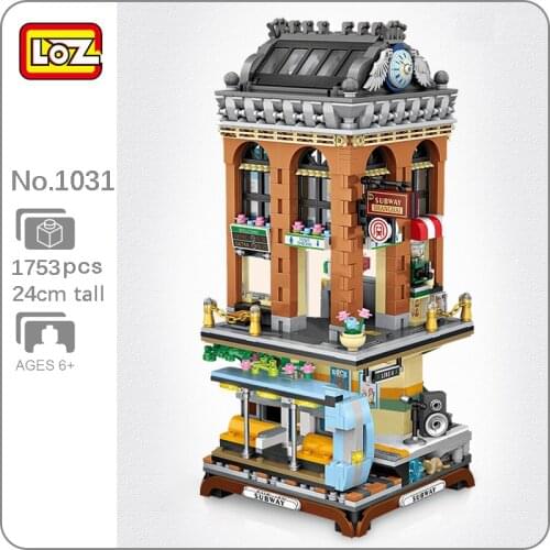 CB LOZ 1031 Subway Station Platform Metro Store Shop Rock Singer 3D Model DIY Mini Blocks Bricks Building Toy For Children NoBox