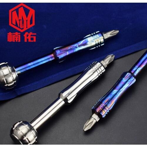 EDC Titanium Alloy Screwdriver Replaceable Screwdriver Bit Multifunctional Hand Tool Outdoor Portable Gadget