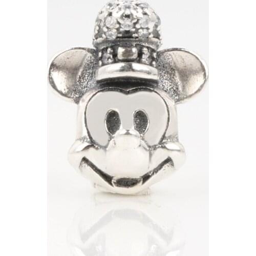 DoDoFly Authentic 925 Sterling Silver Dazzling Steamboat Willie Portrait Mickey Beads Fit Original Bracelet Pendant DIY Jewelry