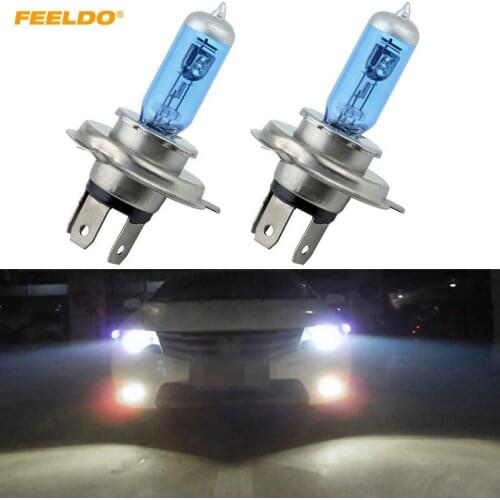 FEELDO 10Pcs Car H4 55W 100W 12V White Car Headlights Lamp Car Light Source Parking #FD-2030