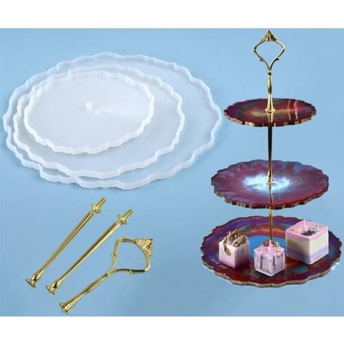 DIY Resin Mold UV Epoxy Coaster Three-Layer Fruit Tea Tray Silicone Mold Home Decoration Resin Casting Molds