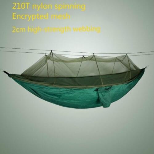 Camping Hammock with Mosquito Net Outdoor Furniture 1-2 Person Portable Hanging Bed Strength Parachute Fabric Sleep Swing