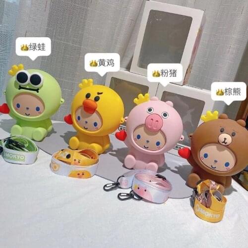 Creative Cartoon Crown Monkey Soft Silicone Hot Water Bag New Warm Hand with Lanyard Explosion-proof Irrigation Warm Water Bag