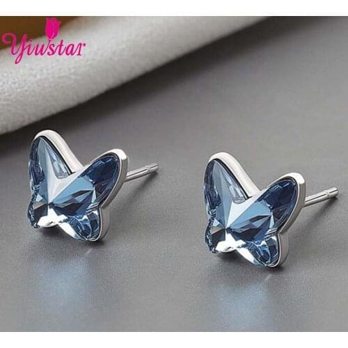 Minimalist Blue Fox Cat Earrings High Quality Crystal Rhinestone Womens Earrings Fashion Jewelry Punching 2020 Trend