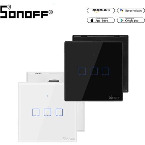 Sonoff TX T2/T3 EU/US Smart WiFi RF 433/ APP / Touch Control Wall Light Switch 1 /2 /3 Gang Type Wall Touch Switch Smart Home