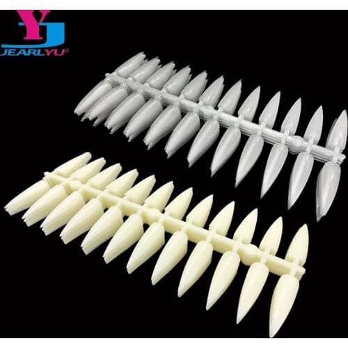 New 50 Pcs Nature Clear Nail Polish Color Display Chart Long Salon Sharp False Nail Tips Main Entrainement Practice DIY Sample