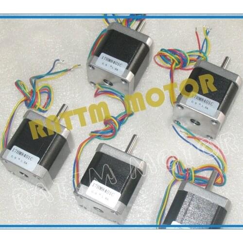 New products!!! 5pcs Nema17 stepper motor 0.9 deg 48mm 78Oz-in 1.8A 4 Leads stepping motor for 3D print / Robot / CNC Router