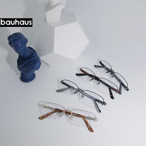 G1694 Half Rim Myopia Glasses Men Retro Metal Frame Square Students Myopia Glasses Frame For Women