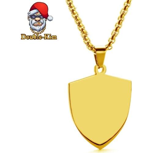 Army ID Dog Tag Pendant Necklace Men Hiphop Rock Street Culture Titanium Stainless Steel Chain Necklace Fashion Man Jewelry Gift