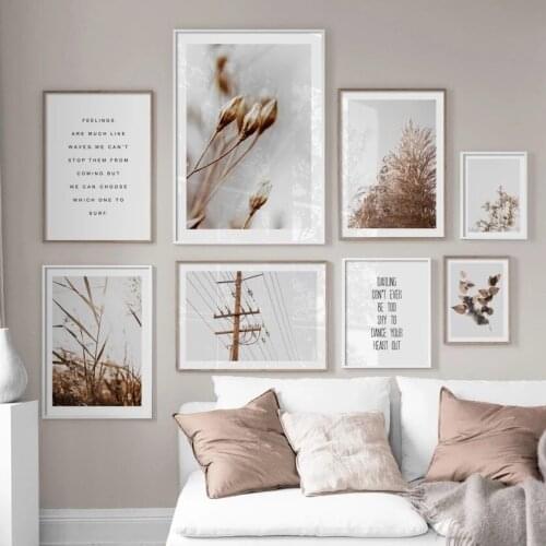Natural Scenery Posters And Prints Hay Reed Poster Nordic Canvas Painting Plant Art Print Modern Wall Pictures Living Room Decor