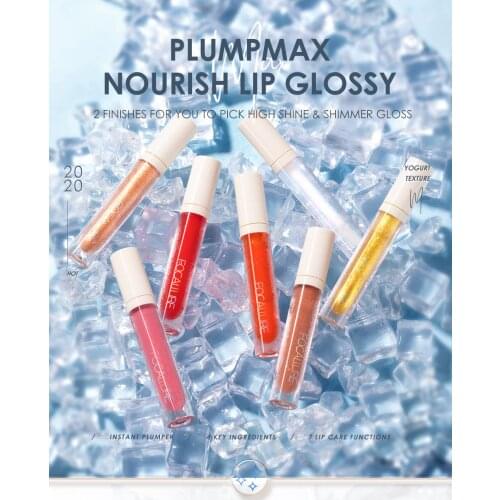 PLUMPMAX Nourise Lip Glow High Shine&Shimmer Glossy Lips Makeup Non Sticky Plumping Lip Gloss