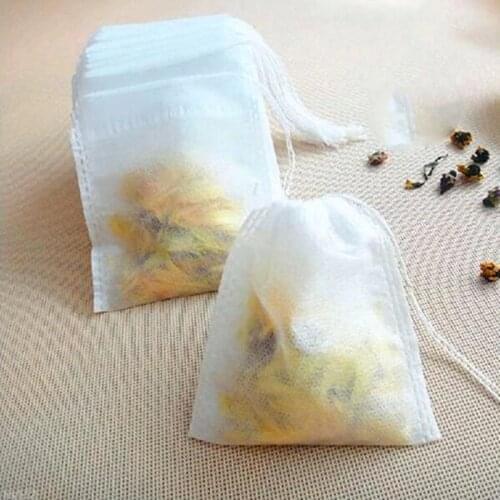 100Pcs/Lot Teabags 5.5 x 7CM Empty Scented Tea Bags With String Heal Seal Filter Paper for Herb Loose Tea Bolsas de te