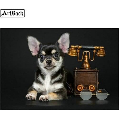 Sale 5d diamond painting bulldog phone full drill square 3d diamond embroidery full round drill diamond mosaic animal