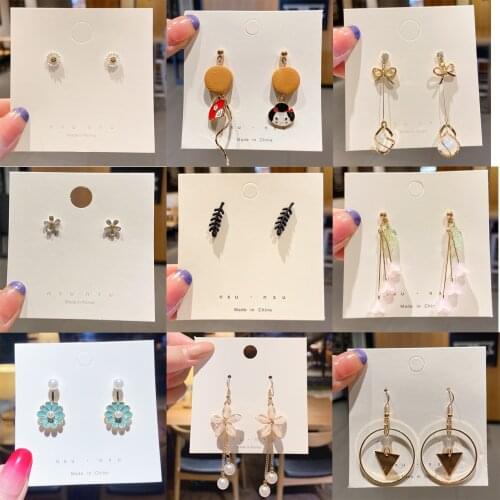 Wholesale Cute Flower Korean Dangle Earrings For Women Teens Girls Sweet Plant Earrings Ear Drops Party Daily Summer Jewelry