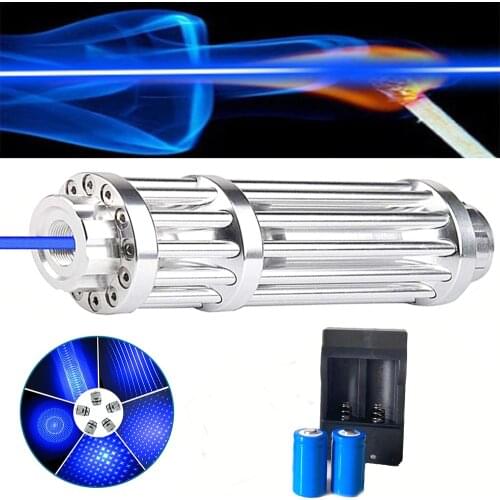 Blue laser pointer powerful military super long-distance radiation 10000M high-power laser match/candle/cigar burning laser