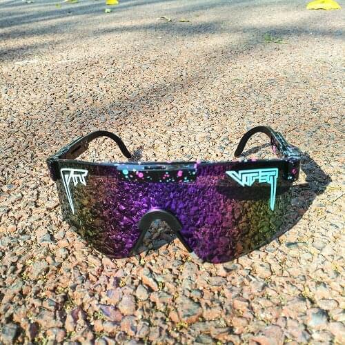 NEW Brand Rose red pit viper Sunglasses double wide polarized mirrored lens tr90 frame uv400 protection wih case