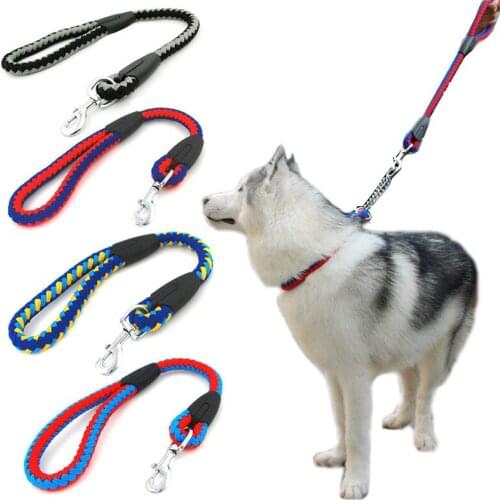 New Reflective Durable Dog Leash 4 Color Leashes Medium Large Dogs Collar Leashes Lead Rope for Labrador Pet Accessory