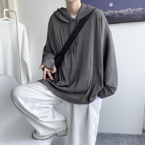 Pleated Hoodies Men Fashion Multicolor Casual Hooded Sweatshirt Men Japanese Streetwear Loose Hip-hop Pullover Hoodie Mens Hoody