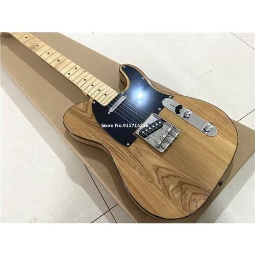 High quality custom version of wood color electric guitar black border can be customized free shipping