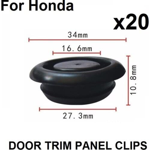 X20 Car Stlying Door Trim Panel Clips Cab soundproof rubber plug For Honda / Nylon Retainer Clip Brand New