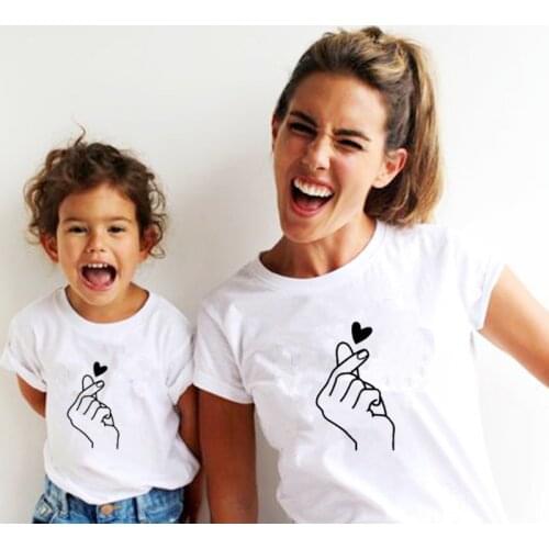 Funny Mom and Me Clothes Baby Girl T-shirts and Women T-shirt Family Matching Summer Clothes Thin Twinning Mother and Daughter