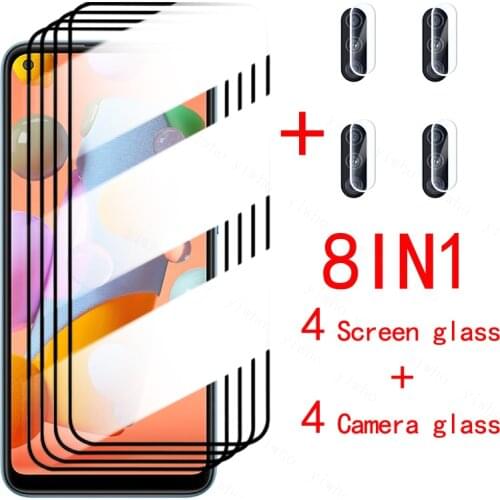 8 in 1 protective glass for samsung galaxy a11 camera screen protector on sumsung a 11 11a a215f a215 safety armor film 6.4"