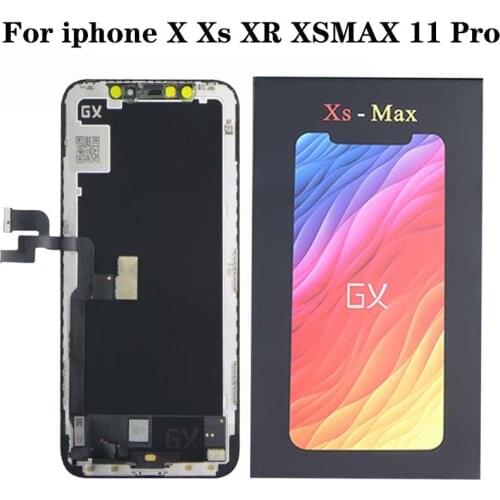 GX HE OLED For iPhone X XS XSMAX 11LCD Screen Digitizer Assembly Replacement GX Soft For iPhone XS Display MAX 11 PRO OLED Best