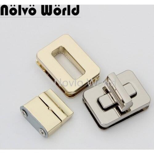 10-30 pieces 2 colors 30X22mm Rectangle Shape Flip Lock DIY Shoulder Bag Purse Accessories Parts