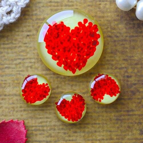12mm 25mm 14mm 16mm 18mm 20mm Photo Glass Cabochons Round Cameo Set Handmade Settings Stone Heart 01