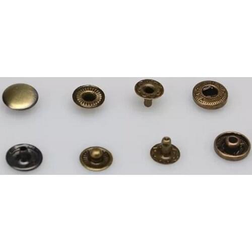 15 mm Snap Fasteners/Popper Press Stud Sewing Leather Button Antique Brass