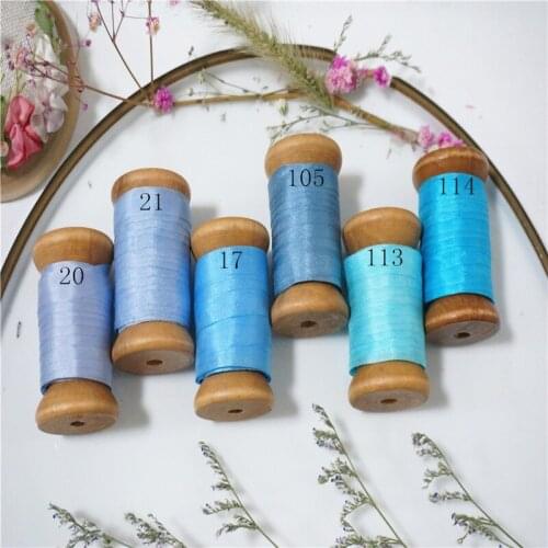 7mmX10m/roll by woodenspool 100% pure silk embroidery ribbon thin taffeta silk ribbon habotai hand dyed silk satin ribbon