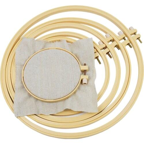 8 Sizes Bamboo Frame Embroidery Hoop Ring DIY Wooden Circle Needlework Sewing Accessories Cross Stitch Machine Home Tools