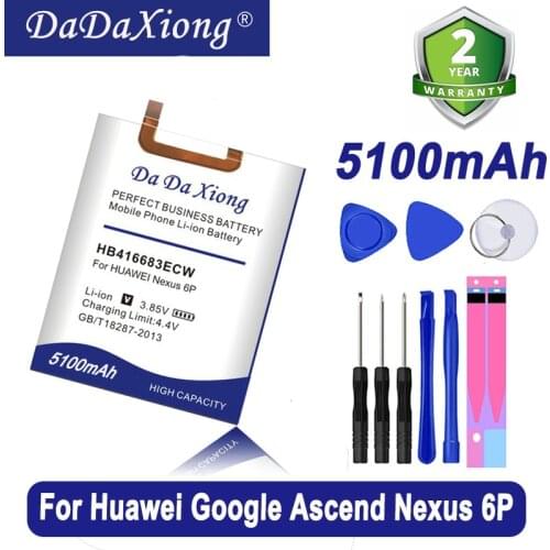 Original Da Da Xiong 4850mAh HB416683ECW Battery for Huawei Google Ascend Nexus 6P H1511 H1512 Cell phone battery