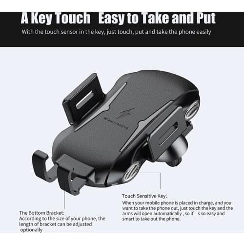 Automatic Car Mount Qi Wireless Charger for Samsung Galaxy S10 5G + S10e Case Mobile Accessories Fast Charging Car Phone Holder