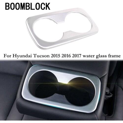 BOOMBLOCK Car Center Console Water Drink Cup Holder Frame Cover ABS Interior Auto Accessories For Hyundai Tucson 2015 2016 2017