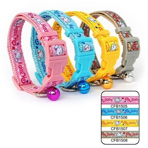Free UPS 10sets 90Pcs/Lot Lively Pet Dog Happy Rabbits Embroidered Collar Buckle Style 1.5cm CFB1505