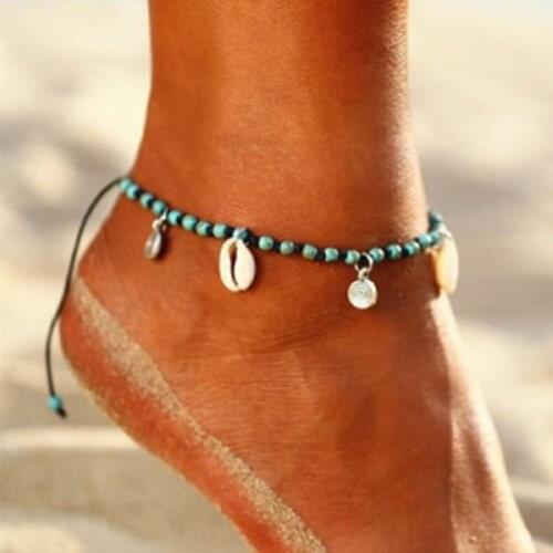 Summer Beach Barefoot Bracelet Ankle On Leg Ankle Strap Bohemian Accessories Shell Anklets For Women Beads Shell Foot Jewelry